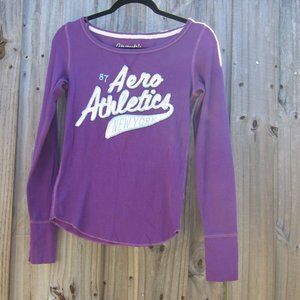 Juniors Medium Purple Aeropostale Long Sleeve Shirt